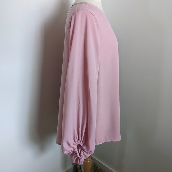 HAPTICS Blush Pink Poet Style Femme Statement sleeve Blouse M - Picture 6 of 11